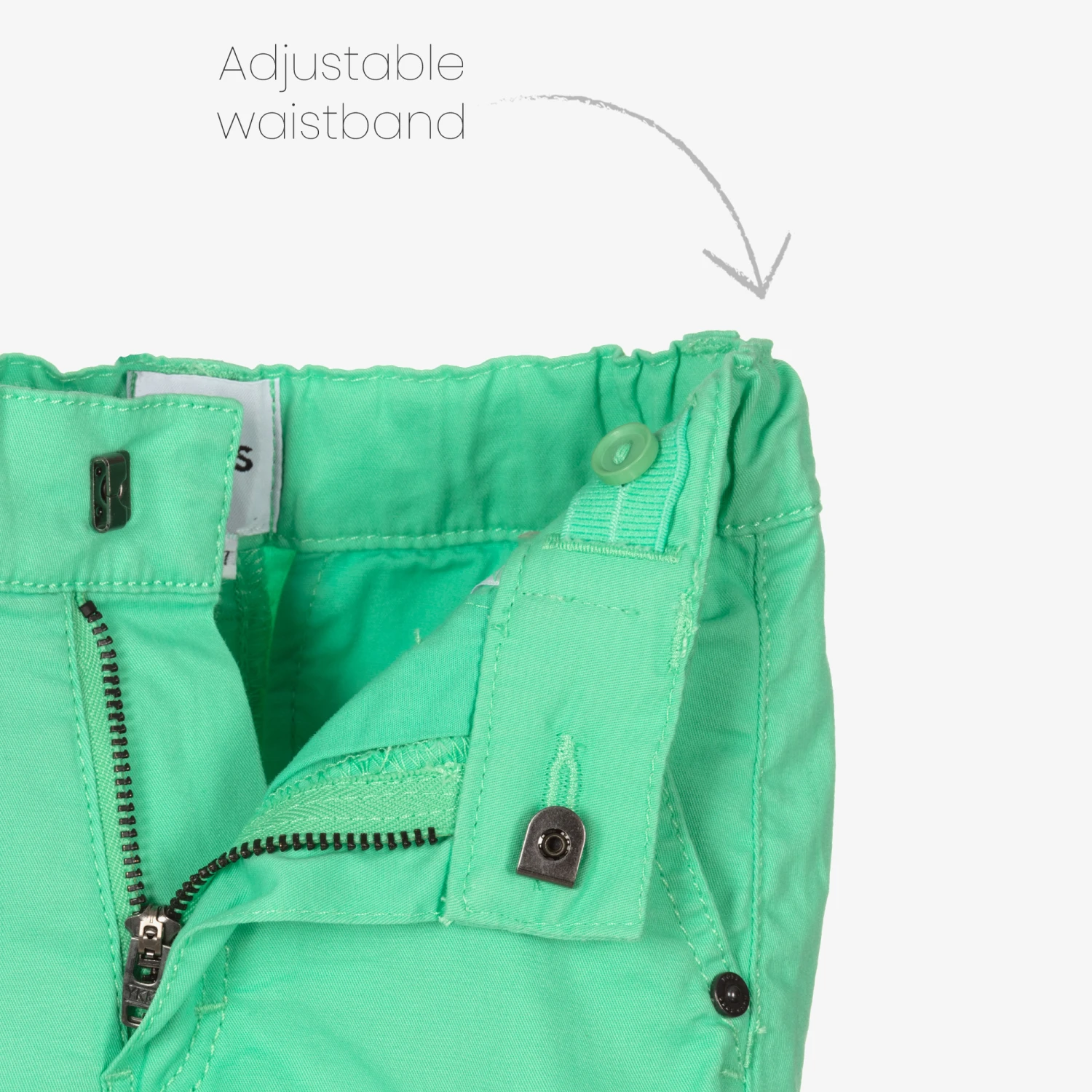 BOSS Boys Green Cotton Shorts 3 BOSS Boys Green Cotton Shorts - Image 3