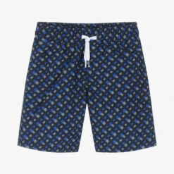 BOSS Boys Navy Blue Logo Swim Shorts