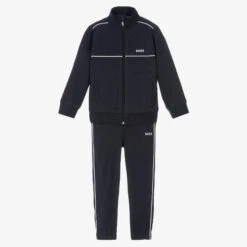 BOSS Boys Navy Blue Logo Tracksuit