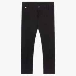 BOSS Boys Navy Blue Wool Trousers