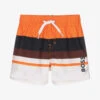 BOSS Boys Orange Stripe Swim Shorts