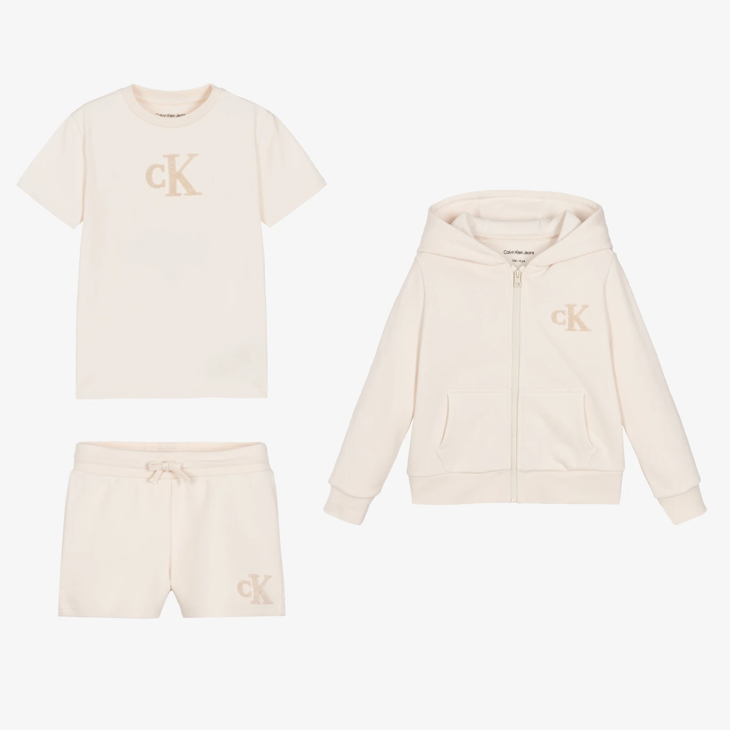 Calvin Klein Jeans Beige Cotton Jersey Shorts Set 2 Calvin Klein Jeans Beige Cotton Jersey Shorts Set - Image 2