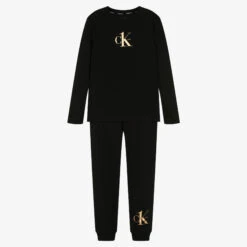 Calvin Klein Boys Black Cotton Logo Pyjamas