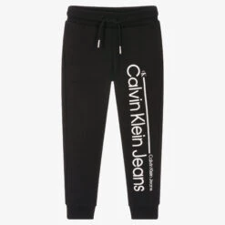 Calvin Klein Jeans Boys Black Logo Joggers