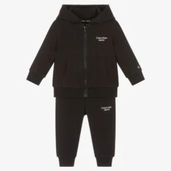Calvin Klein Jeans Boys Black Logo Tracksuit