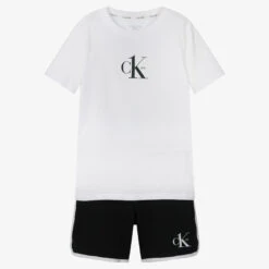 Calvin Klein Boys White & Black Pyjamas