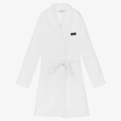 Calvin Klein Boys White Towelling Bathrobe