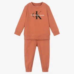 Calvin Klein Jeans Orange Cotton Logo Tracksuit