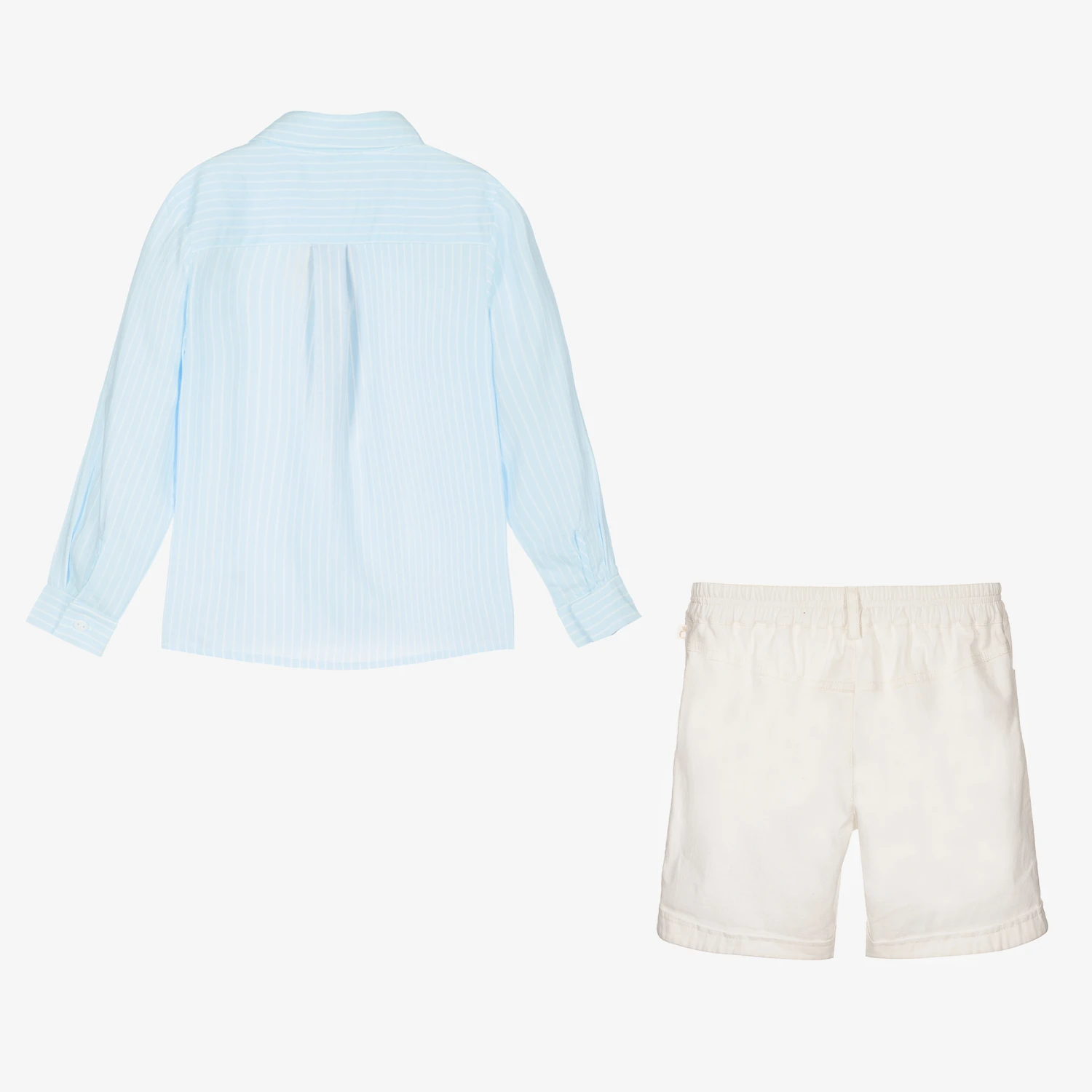 Caramelo Kids Boys Blue & Ivory Shorts Set 4 Caramelo Kids Boys Blue & Ivory Shorts Set - Image 4