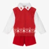 Caramelo Kids Boys Red Festive Shorts Set
