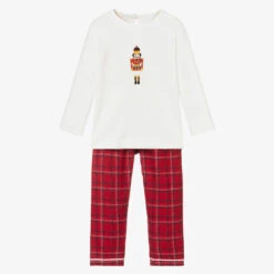 Caramelo Kids Ivory & Red Festive Pyjamas
