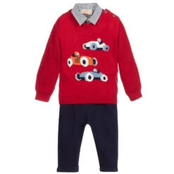The Little Outfit Sales Store 3 Caramelo Kids Red & Blue Trousers Set