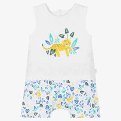 Carrement Beau Carrément Beau Boys White Jungle Pattern Shorts Set