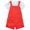 Carrement Beau Carrément Beau Red Dungaree Shorts Set