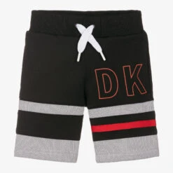 DKNY Boys Black Jersey Logo Shorts
