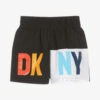 DKNY Boys Black Logo Swim Shorts