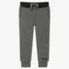 DKNY Boys Grey Cotton Logo Joggers