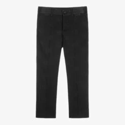 Dolce & Gabbana Boys Black Wool DG Jacquard Trousers