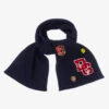 Dolce & Gabbana Navy Blue Logo Wool Scarf
