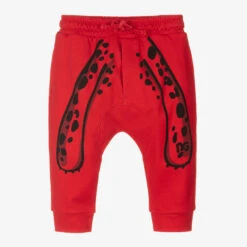 Dolce & Gabbana Red Leopard Cotton Joggers