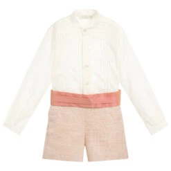 Dolce Petit Beige & Pink Shorts Set