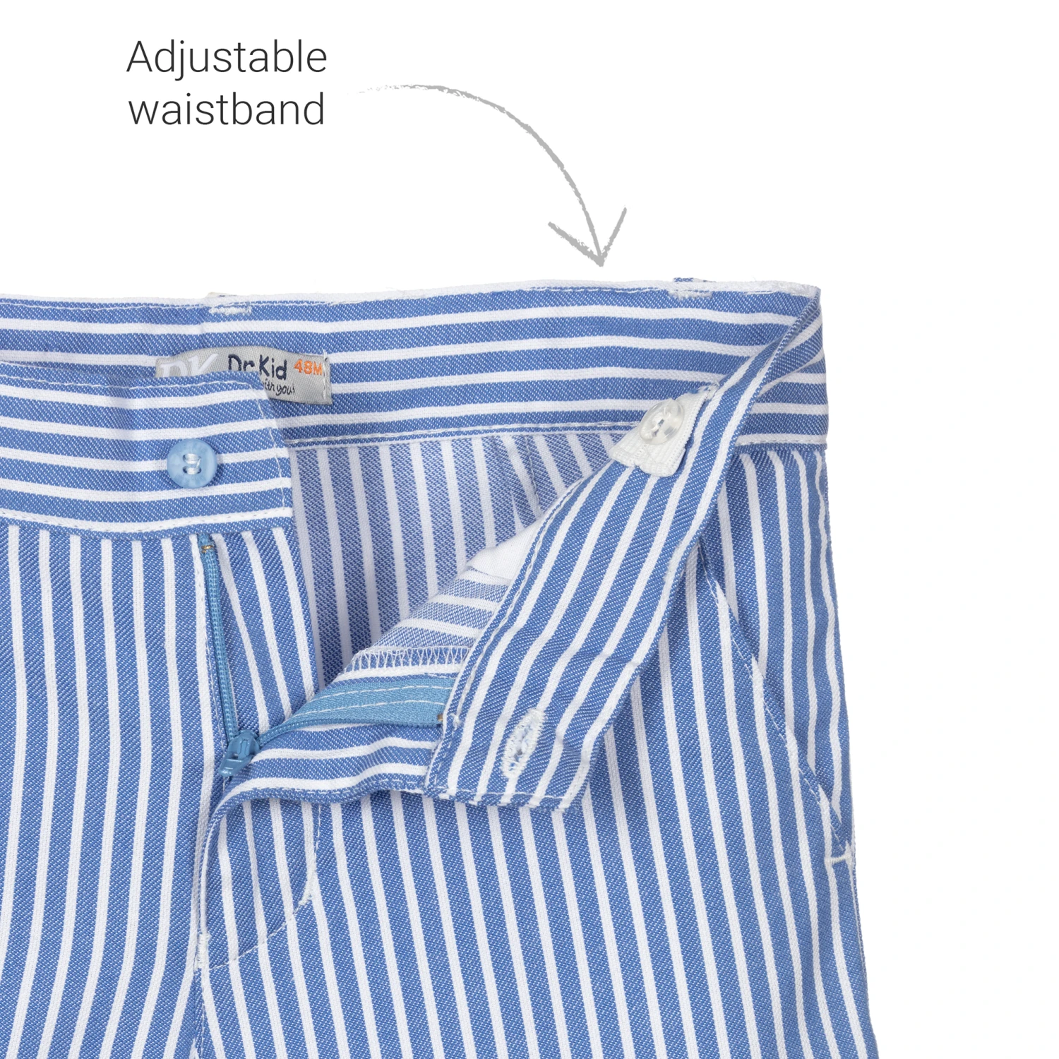 Dr. Kid Blue & White Striped Shorts 3 Dr. Kid Blue & White Striped Shorts - Image 3