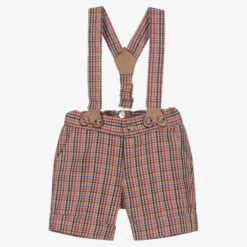 Dr. Kid Boys Beige Check Shorts