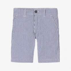 Dr. Kid Boys Blue Striped Cotton Shorts