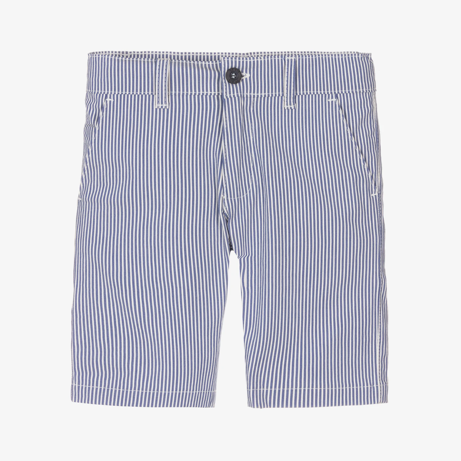 Dr. Kid Boys Blue Striped Cotton Shorts 1 Dr. Kid Boys Blue Striped Cotton Shorts