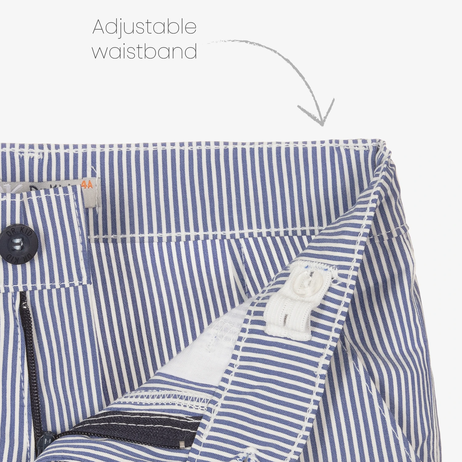 Dr. Kid Boys Blue Striped Cotton Shorts 3 Dr. Kid Boys Blue Striped Cotton Shorts - Image 3