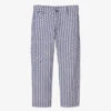 Dr. Kid Boys Blue Striped Cotton Trousers
