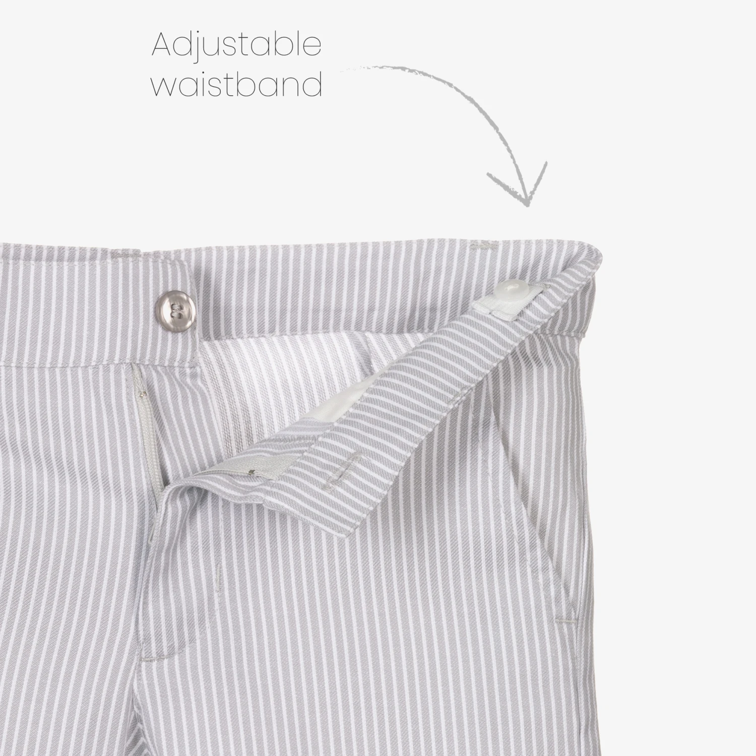 Dr. Kid Boys Grey Stripe Cotton Shorts 3 Dr. Kid Boys Grey Stripe Cotton Shorts - Image 3