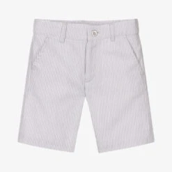 Dr. Kid Boys Grey Stripe Cotton Shorts