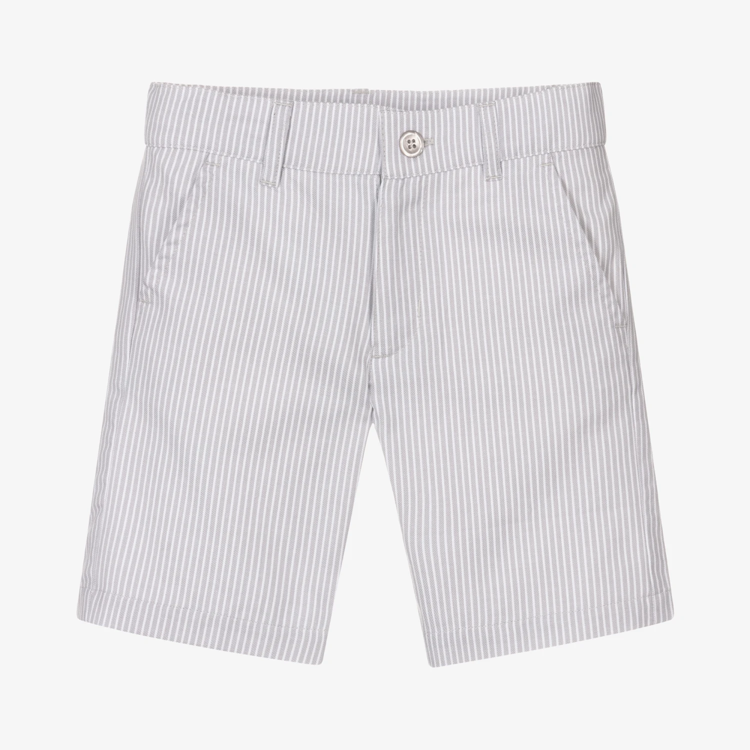 Dr. Kid Boys Grey Stripe Cotton Shorts 1 Dr. Kid Boys Grey Stripe Cotton Shorts