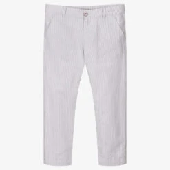 Dr. Kid Boys Grey Stripe Cotton Trousers