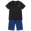 Emporio Armani Black & Royal Blue Shorts Set