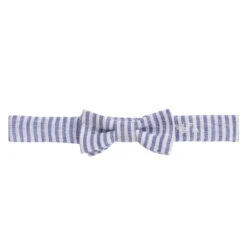 Emporio Armani Blue & White Linen Bow Tie