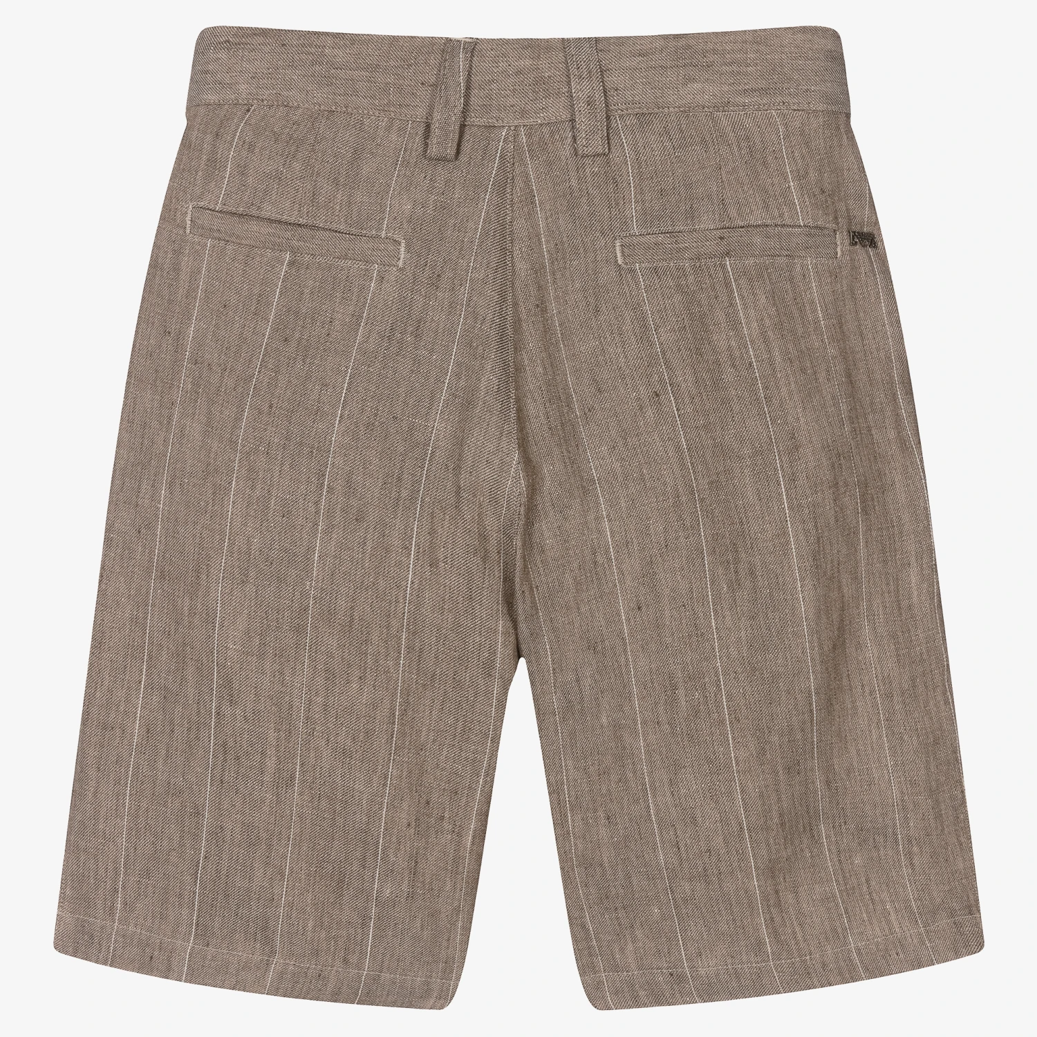 Emporio Armani Boys Beige Striped Linen Shorts 2 Emporio Armani Boys Beige Striped Linen Shorts - Image 2