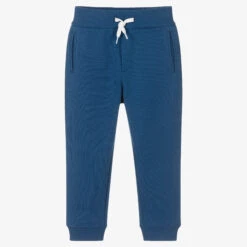Emporio Armani Boys Blue Cotton Joggers