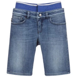 Emporio Armani Boys Blue Denim Shorts