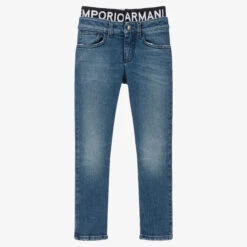 Emporio Armani Boys Blue Denim Skinny Jeans