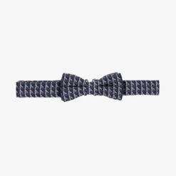 Emporio Armani Boys Blue Silk Logo Bow Tie