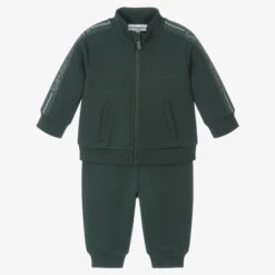 Emporio Armani Boys Green Logo Tape Tracksuit