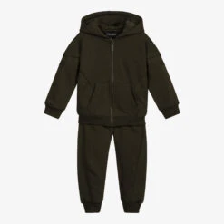 Emporio Armani Boys Khaki Green Tracksuit