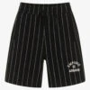 Emporio Armani Boys Navy Blue Pin Stripe Cotton Shorts