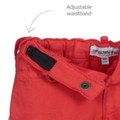 Emporio Armani Boys Red Cotton Trousers -The Little Outfit Sales Store emporio armani boys red cotton trousers 385610 bb7828bc235fe24736ff4ea7d854cd617edf973e