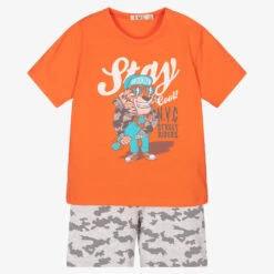 Everything Must Change Boys Orange Short Pyjamas