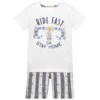 Everything Must Change White & Blue Shorts Set
