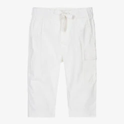 Falcotto By Naturino Boys White Cotton Trousers