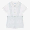 Foque Boys Blue Cotton & Linen Shorts Set